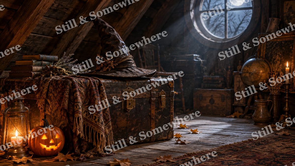 Witch Hat in the Attic, halloween artwork preview