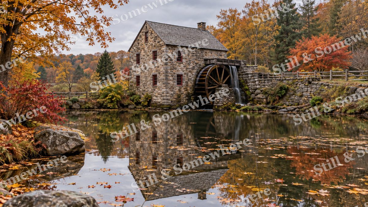 Autumn Millpond Reflections, fall artwork preview