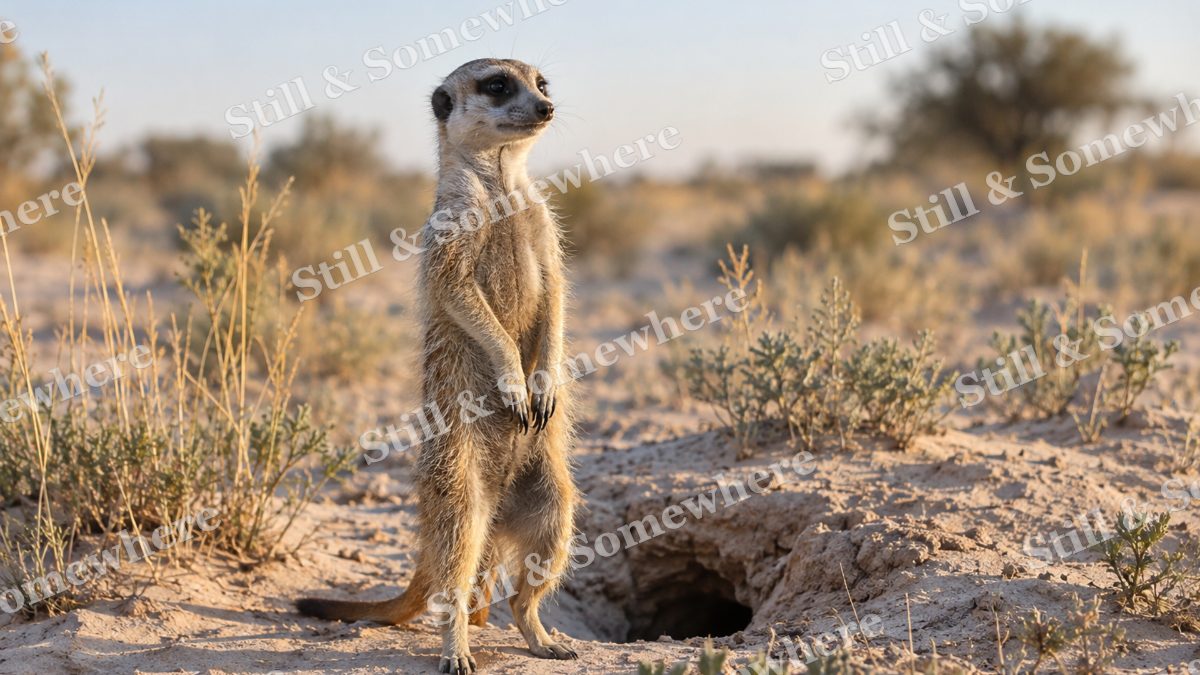 Meerkat Kalahari Sand, wildlife artwork preview