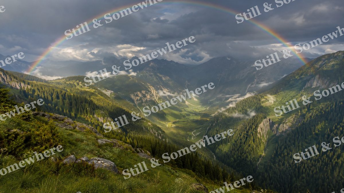 Rainbow Green Mountain Basin, mountains artwork preview